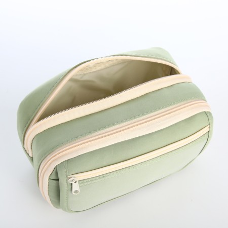 Cosmetic bag on lightning, green color-2