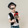 Pirate carnival costume, 6 items: hat, vest, overshadow, dagger, hook, code