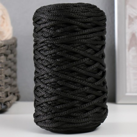 Knitting cord 100% polyester 3mm 100m/200 ± 20g (13-black)