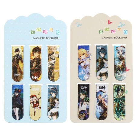 A set of magnetic bookmark for books Calligrata 6 pieces, "Anime", MICC-2