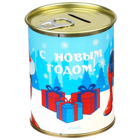 The piggy bank "Happy New Year", Spider-Man Blue-2