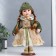Doll Collectible Ceramics "Vasilisa in a beige dress, green jacket" 30 cm