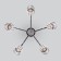 Tenia chandelier, 5x60W E14, graphite color