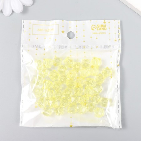 Plastic beads "Crystal multi-graphic. Pale yellow" Transparent set of 20 g 1x1x1 cm-2