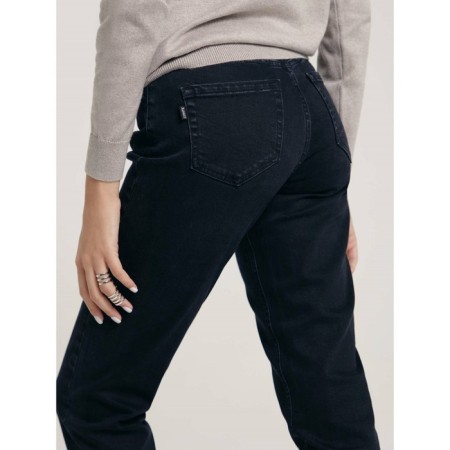 Women's jeans with a high landing CONTE Elegant Mom Fit, size L, color Washed Black-1
