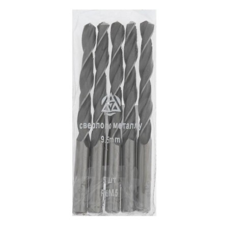 Metal drill "Volga Tool", c/x, d = 9.5 mm, l = 125 mm, p6m5, 5 pcs., GOST 10902-77-1