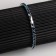 Bracelet with rhinestones "shining" a thin thread, sea color in silver, 18 cm