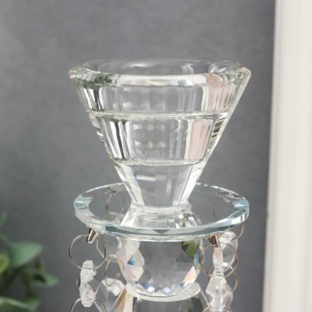 Glass of glass per 1 candle "Crystal pendants" 25.5x8x8 cm-2