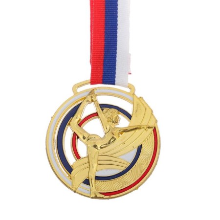 Medal thematic "gymnastics", gold, d = 6 cm-1