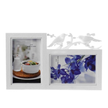 Photo frame plastic in 2 photos 10x15 cm "straight lines" silver 32.5x22.5x2 cm-3