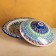 The pancake of Rishtan ceramics "Flowers", 37 cm, blue