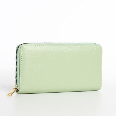 Women's wallet with lightning, green color