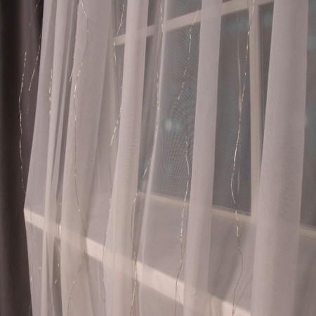 Garland "Curtain" 2 × 3 m Rosa, IP20, silver thread, 450 LED, warm white glow, 8 modes, 220 V-6