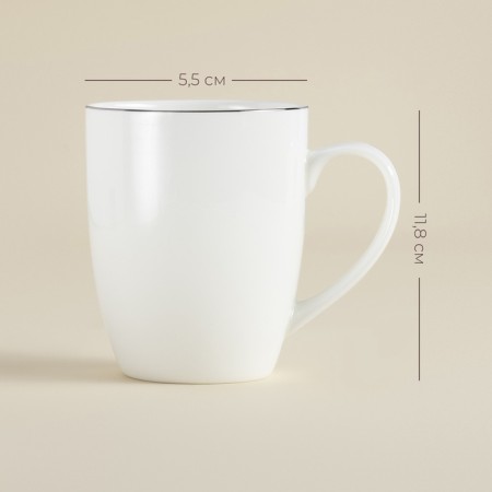 Sl Home Cascan, 380 ml, 11.8 × 8.5 × 10.4 cm, set 2 pcs, bone porcelain, white-1