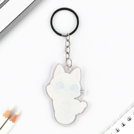 Key keychain children's acrylic "cat", 5.1 x 6.2 cm-1