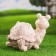 Garden figure "Turtle with a butterfly" ivory, 24x19x18cm