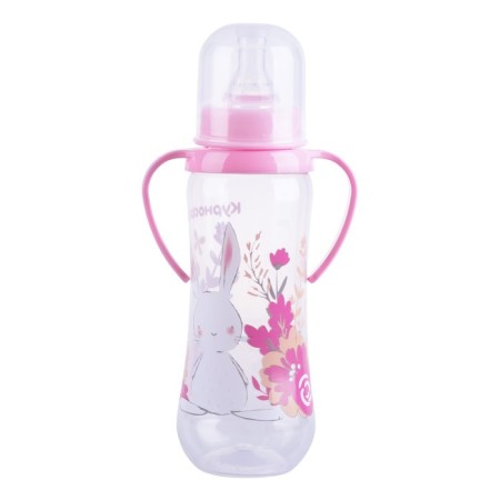 A bottle for feeding "Fruits", fitted, with handles and 2 silicone nipples, 250 ml, from 6 months.-9