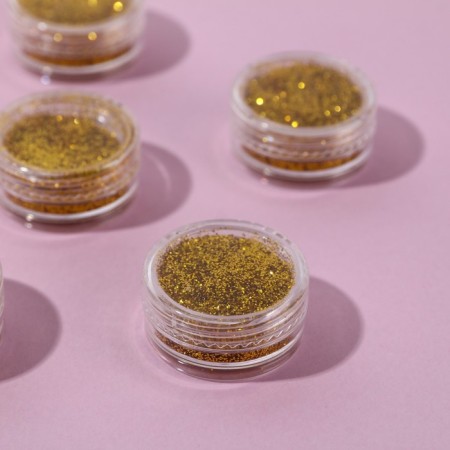 A set of sparkles for decor, small grinding, golden color, 6 pieces-1