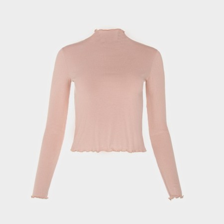 Women's turtleneck Minaku: Basic Line, color is light beige, size 44-4