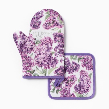 Kitchen "lilac" mittens-output 20x27cm, take 17x17cm 100% p/e