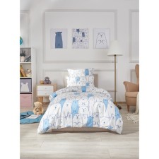 Bed linen 1.5 joint venture Guten Morgen plush, size 150x214 cm, 143x215 cm, 50x70 cm, blue color
