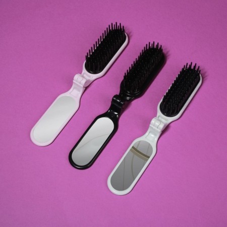 The comb is massage, folding, with a mirror, 3 × 10 cm, color mix-13