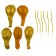 Set of candles in the cake 6 pcs. serpentine + 5 balls, gold, silver