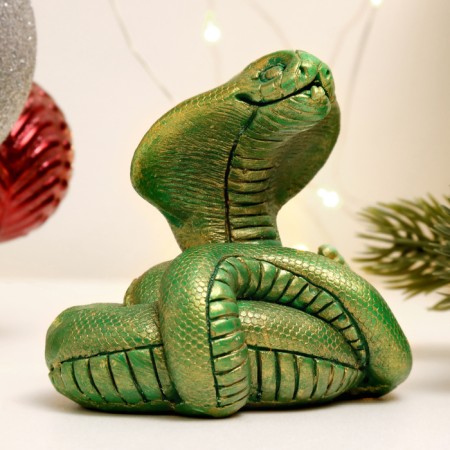 Figure "Cobra" Green with gilding, 6x7x5cm-2