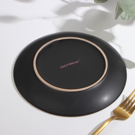 Board ceramic dessert shade "Vanilla", d = 19.5 cm, black color-2