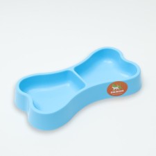 Bone bowl of double, 2 x 200 ml, 24.5 x 13 x 3.5 cm, blue