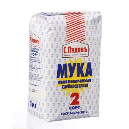 Wheat flour 2 variety S. Pudov, 1 kg