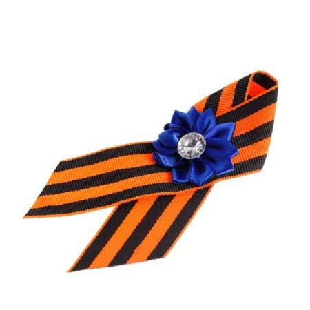 Georgievskaya tape "Happy Victory Day" Blue Flower-2