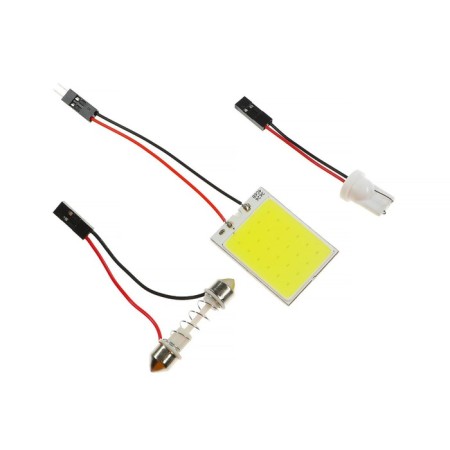 Auto Stuffing LED, 12 V, 24 SMD, two adapters, white light