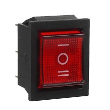 Button - switch, three -position, with a backlight 250 watts, 15 A