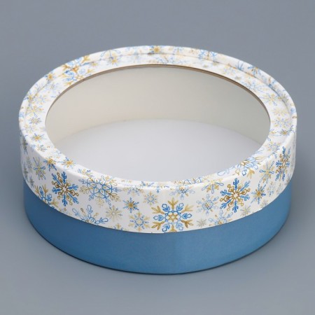 Box for Makarun Tubus with the Snowflake window, 16 x 16 x 5 cm, New Year-3