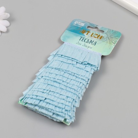 Braid decorative paper "skirt" pale blue width 3 cm winding 2 m-1