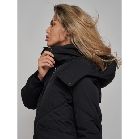 Coat insulated winter female, size 46, black color-15