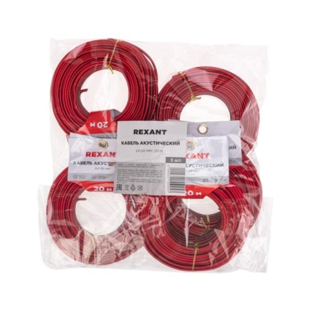 Acoustic cable Rexant ShVPM, 2 x 1.50 mm², red-black, mini-Bukhta 20 m-4
