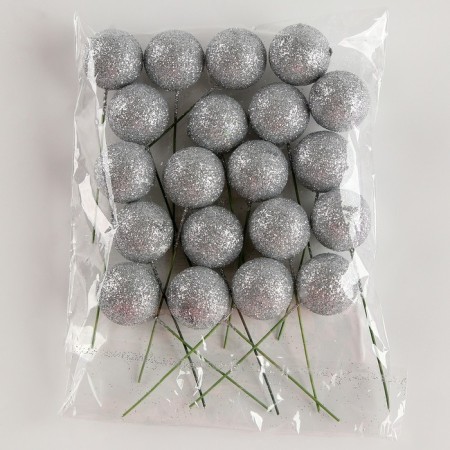 Figure for crafts and decor on the “ball” wire, set of 20 pcs., Size 1 pc. - 2 × 7.5 cm, silver color-2
