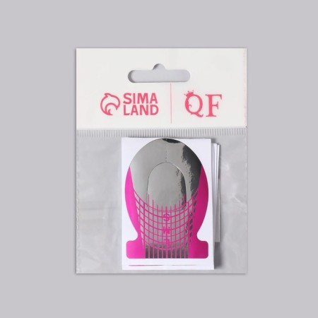 Forms for nail extension, 10 pcs, silver/pink color-4