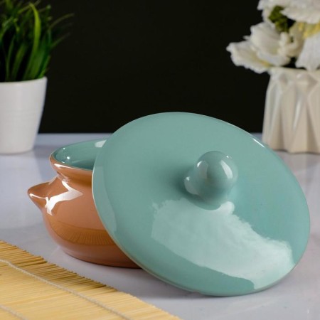 Ceramic pot of baking "Borisovsky" 0.7l / 15x9cm, rainbow mix-12