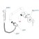 Fixer for bidet Wasserkraft A14157, with a hygienic shower, hose 120 cm, brass, chrome
