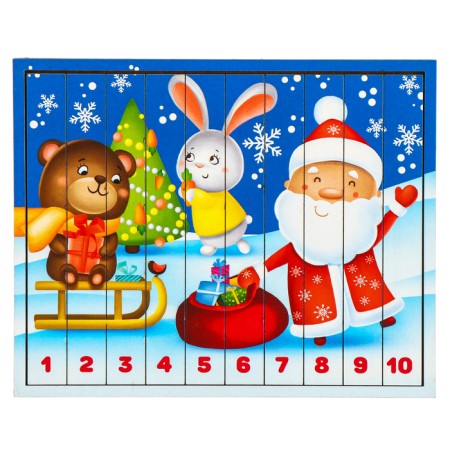 New Year's puzzle. Logic sticks "Funny New Year"-3