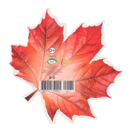 Decoration on the adhesive tape "Maple leaf" red color, 18x18 cm-1
