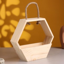 Kashpo wooden, six with a handle 28x24.5x8.5cm