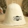 Hat for the bath "Seamless" with embroidery "Dobroparov" white, 100 % wool