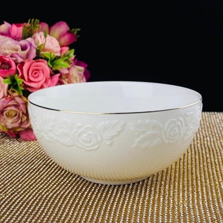 LENARDI SALATION "White Rose", Porcelain, D = 15.5 cm