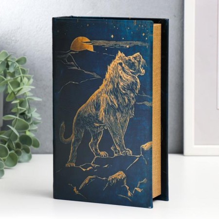 Safe Brush Tree leatherette "Leo on the rock" 21x13x5 cm-1