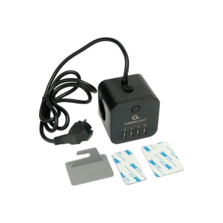 Network filter Cablexpert Cube Cube-3-U4-B-1.5, 3P, 10A, 4xUSB, 1.5m, Ur. Protection 4+, black-2