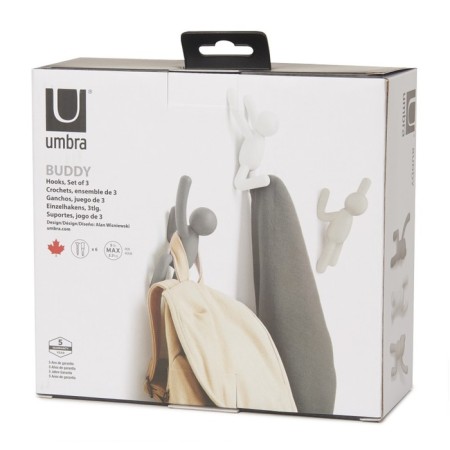 A set of hooks Umbra Buddy, 3 pcs, color gray-1